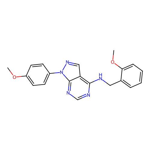 N-(2-methoxybenzyl)-1-(4-methoxyphenyl)-1H-pyrazolo[3,4-d]pyrimidin-4-amine structure
