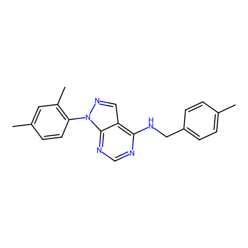 1-(2,4-dimethylphenyl)-N-(4-methylbenzyl)-1H-pyrazolo[3,4-d]pyrimidin-4-amine structure