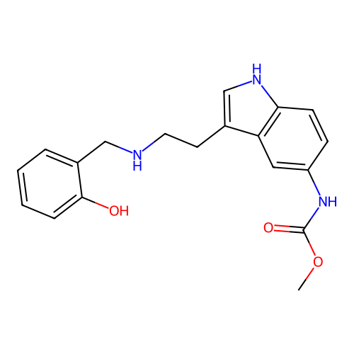 Carbamic acid, [3-[2-[[(2-hydroxyphenyl)methyl]amino]ethyl]-1H-indol-5-yl]-, methyl ester structure