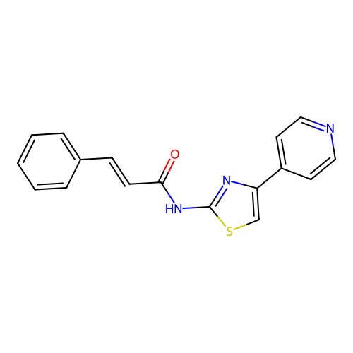 (E)-3-phenyl-N-(4-pyridin-4-yl-1,3-thiazol-2-yl)prop-2-enamide structure