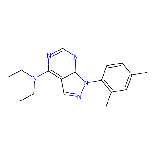1-(2,4-dimethylphenyl)-N,N-diethyl-1H-pyrazolo[3,4-d]pyrimidin-4-amine structure