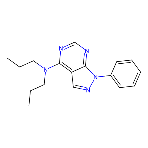 1-phenyl-N,N-dipropyl-1H-pyrazolo[3,4-d]pyrimidin-4-amine structure