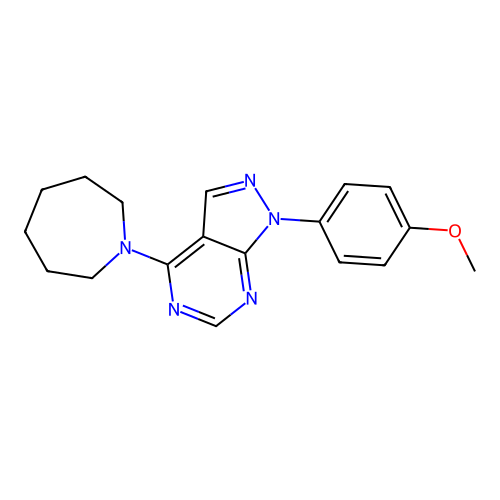 4-(azepan-1-yl)-1-(4-methoxyphenyl)-1H-pyrazolo[3,4-d]pyrimidine structure