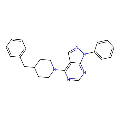 4-(4-benzylpiperidin-1-yl)-1-phenyl-1H-pyrazolo[3,4-d]pyrimidine structure