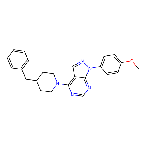 4-(4-benzylpiperidin-1-yl)-1-(4-methoxyphenyl)-1H-pyrazolo[3,4-d]pyrimidine structure