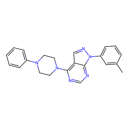 1-(3-methylphenyl)-4-(4-phenylpiperazin-1-yl)-1H-pyrazolo[3,4-d]pyrimidine structure