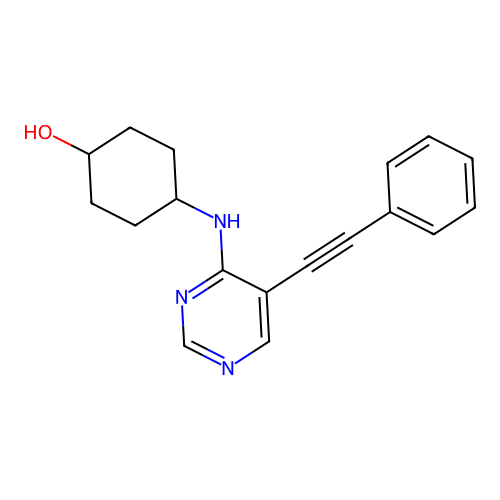 Cyclohexanol, 4-[[5-(phenylethynyl)-4-pyrimidinyl]amino]-, trans- structure