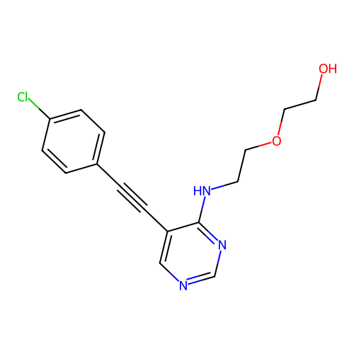 Ethanol, 2-[2-[[5-[(4-chlorophenyl)ethynyl]-4-pyrimidinyl]amino]ethoxy]- structure
