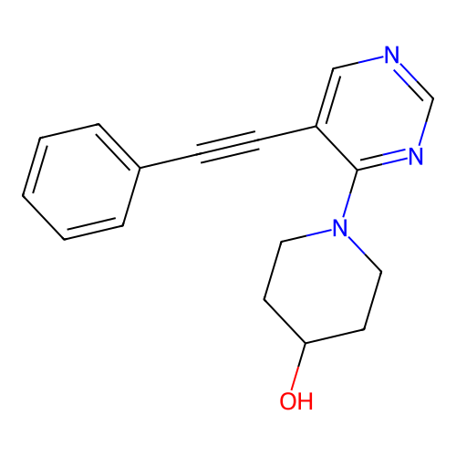 4-Piperidinol, 1-[5-(phenylethynyl)-4-pyrimidinyl]- structure