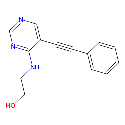 Ethanol, 2-[[5-(phenylethynyl)-4-pyrimidinyl]amino]- structure