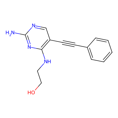 Ethanol, 2-[[2-amino-5-(phenylethynyl)-4-pyrimidinyl]amino]- structure