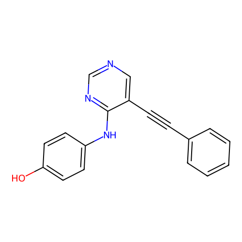 Phenol, 4-[[5-(phenylethynyl)-4-pyrimidinyl]amino]- structure