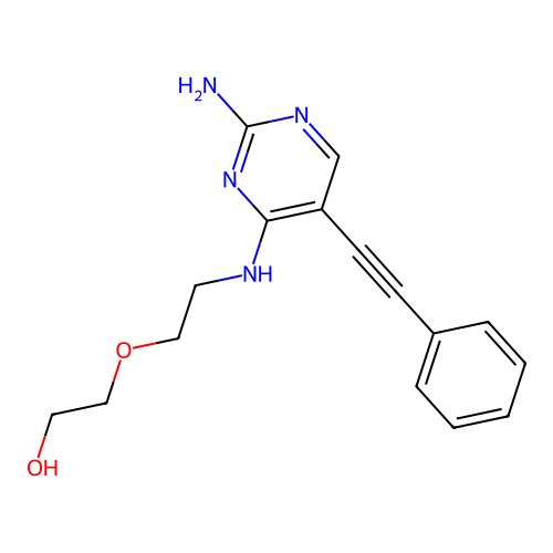 2-Amino-4-[2-(2-hydroxyethoxy)ethylamino]-5-phenylethynyl pyrimidine structure
