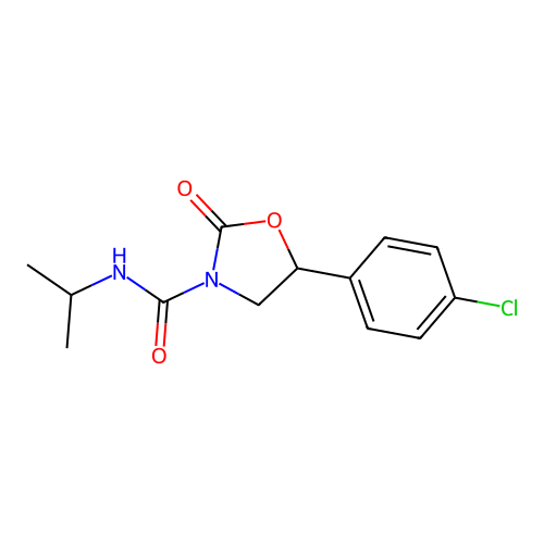 3-Oxazolidinecarboxamide, 5-(4-chlorophenyl)-N-(1-methylethyl)-2-oxo- structure