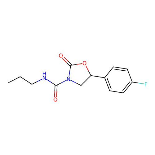 5-(4-Fluorophenyl)-2-oxo-N-propyl-1,3-oxazolidine-3-carboximidic acid structure