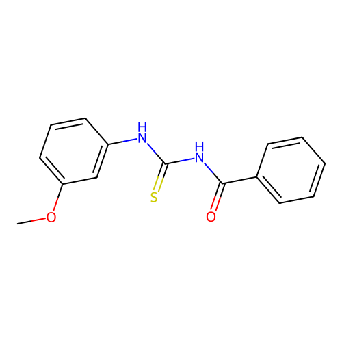 N-{[(3-Methoxyphenyl)imino](sulfanyl)methyl}benzenecarboximidic acid structure