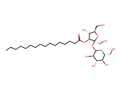 beta-D-Fructofuranosyl-alpha-D-glucopyranoside monohexadecanoate structure