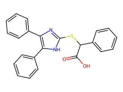 2-[(4,5-diphenyl-1H-imidazol-2-yl)sulfanyl]-2-phenylacetic acid structure