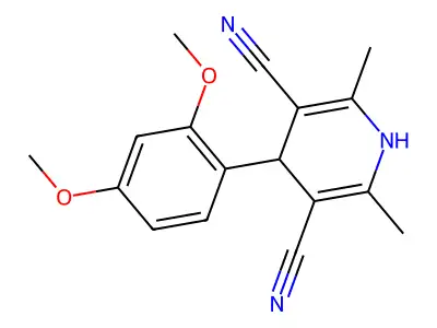 4-(2,4-Dimethoxyphenyl)-2,6-dimethyl-1,4-dihydropyridine-3,5-dicarbonitrile structure