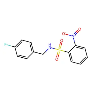 N-(4-fluorobenzyl)-2-nitrobenzenesulfonamide structure