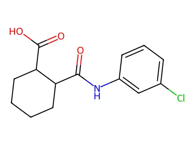 2-[[(3-Chlorophenyl)amino]carbonyl]cyclohexanecarboxylic acid structure