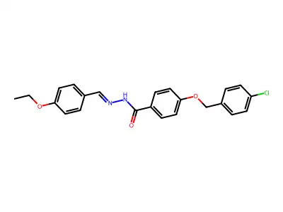 4-[(4-chlorophenyl)methoxy]-N-[(4-ethoxyphenyl)methylideneamino]benzamide structure