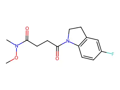 5-Fluoro-2,3-dihydro-N-methoxy-N-methyl-I(3)-oxo-1H-indole-1-butanamide structure