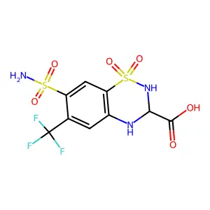二氢氟噻嗪酸 structure