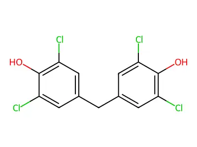 Bis(3,5-dichloro-4-hydroxyphenyl)methane structure