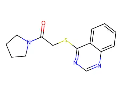 1-(Pyrrolidin-1-yl)-2-(quinazolin-4-ylthio)ethanone structure