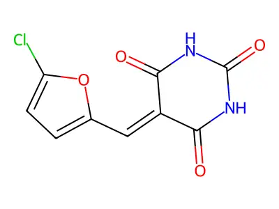 5-[(5-Chlorofuran-2-yl)methylidene]-1,3-diazinane-2,4,6-trione structure