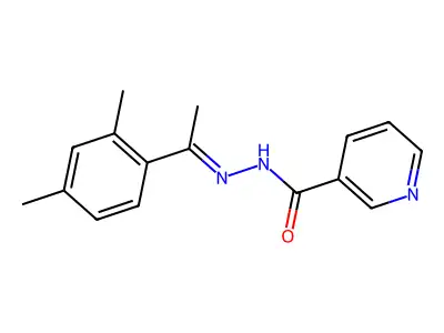 N-[1-(2,4-dimethylphenyl)ethylideneamino]pyridine-3-carboxamide structure