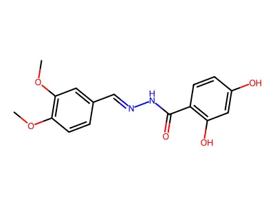 N-[(3,4-dimethoxyphenyl)methylideneamino]-2,4-dihydroxybenzamide structure