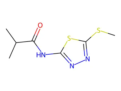 N-(5-(methylthio)-1,3,4-thiadiazol-2-yl)isobutyramide structure