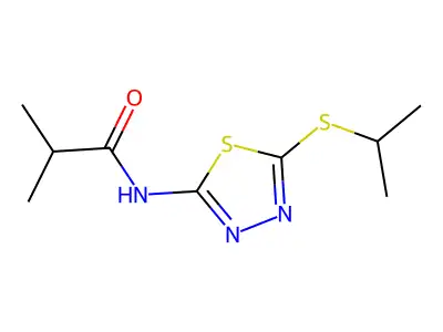 N-(5-(isopropylthio)-1,3,4-thiadiazol-2-yl)isobutyramide structure