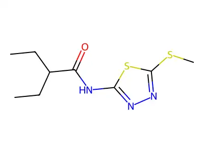 2-ethyl-N-(5-(methylthio)-1,3,4-thiadiazol-2-yl)butanamide structure