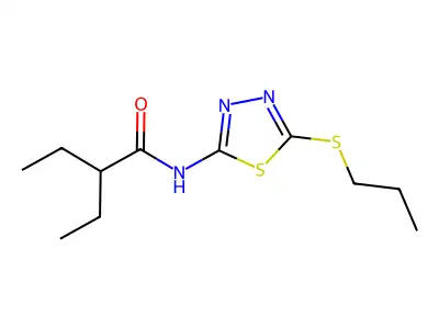 2-ethyl-N-(5-(propylthio)-1,3,4-thiadiazol-2-yl)butanamide structure