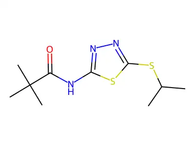 N-(5-(isopropylthio)-1,3,4-thiadiazol-2-yl)pivalamide structure