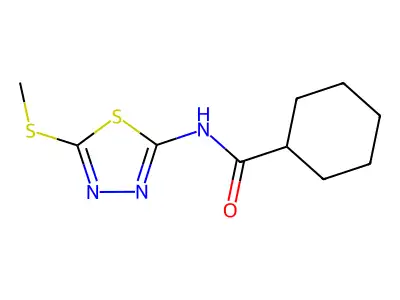N-(5-(methylthio)-1,3,4-thiadiazol-2-yl)cyclohexanecarboxamide structure