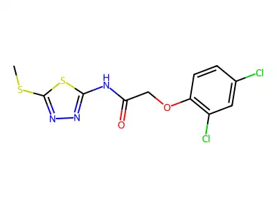 2-(2,4-dichlorophenoxy)-N-(5-(methylthio)-1,3,4-thiadiazol-2-yl)acetamide structure