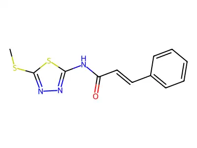 (2E)-N-[5-(methylsulfanyl)-1,3,4-thiadiazol-2-yl]-3-phenylprop-2-enamide structure