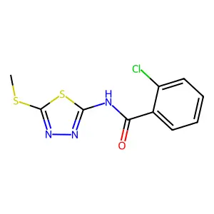 2-chloro-N-(5-methylsulfanyl-1,3,4-thiadiazol-2-yl)benzamide structure
