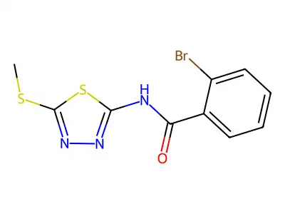 2-bromo-N-(5-methylsulfanyl-1,3,4-thiadiazol-2-yl)benzamide structure