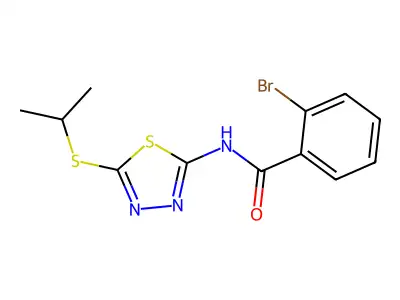 2-bromo-N-(5-(isopropylthio)-1,3,4-thiadiazol-2-yl)benzamide structure
