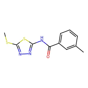 3-methyl-N-[5-(methylsulfanyl)-1,3,4-thiadiazol-2-yl]benzamide structure