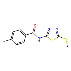 4-methyl-N-[5-(methylsulfanyl)-1,3,4-thiadiazol-2-yl]benzamide structure