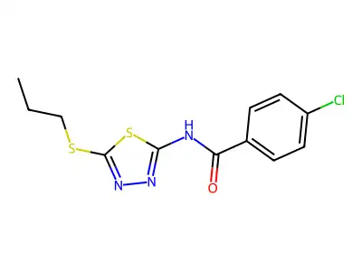 4-chloro-N-(5-(propylthio)-1,3,4-thiadiazol-2-yl)benzamide structure
