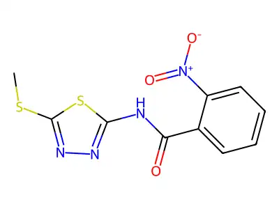N-(5-(methylthio)-1,3,4-thiadiazol-2-yl)-2-nitrobenzamide structure