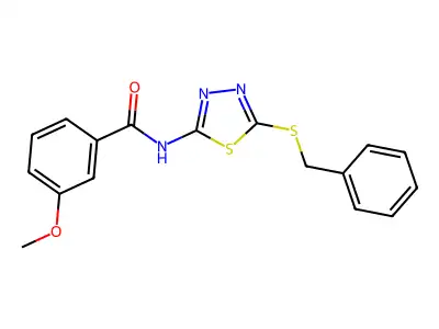 N-(5-(benzylthio)-1,3,4-thiadiazol-2-yl)-3-methoxybenzamide structure