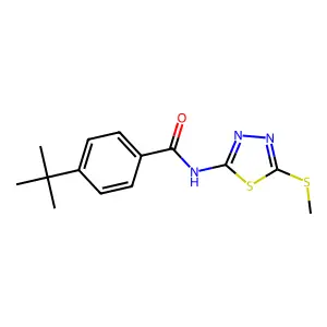 4-tert-butyl-N-(5-methylsulfanyl-1,3,4-thiadiazol-2-yl)benzamide structure